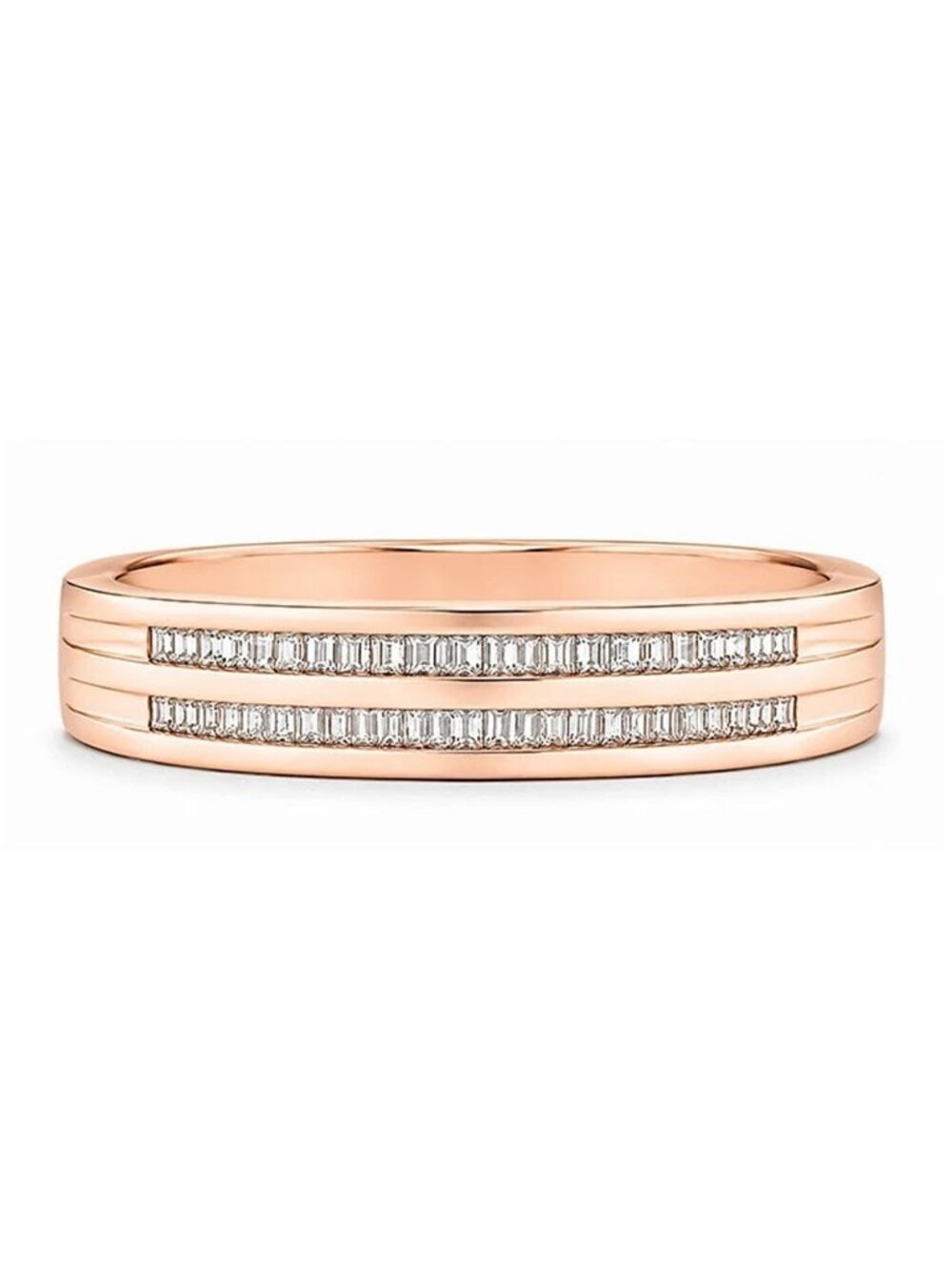Genuine 0.75 Cts Diamonds Band Ring 14k Rose Gold